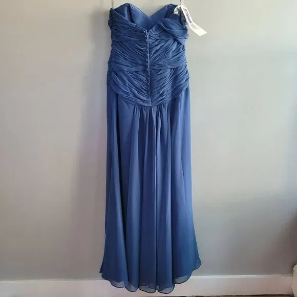 NWT Alfred Angelo navy single strap maxi dress sweetheart neckline wedding guest - Picture 3 of 16